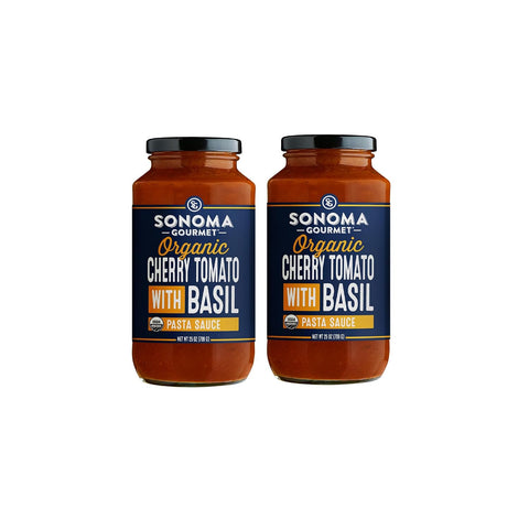 Sonoma Gourmet Seven Veggie Pasta Sauce | Vegan, USDA Organic, Non-GMO, Gluten-Free and No Sugar Added | Made With Fresh Ingredients | 25 Ounce Jars (Pack of 4)