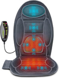 Mynt Vibration Massage Seat Cushion Memory Foam Support Chair Pad, Back Massager With 8 Vibrating Motors & Soothing Heat,Electric Seat Massager For Home Office Use(Gray)