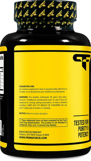 Primaforce Nitric Oxide Booster (2250mg 120 Capsules) - 40 Servings of Our Nitric Oxide Boosting Blend for Pre-Workout and Post-Workout