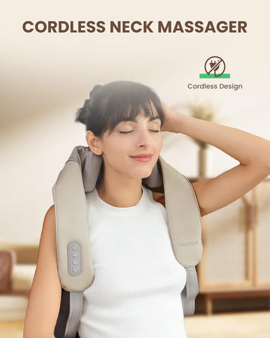 Cordless Neck Massager With Heat, 4D Deep Kneading Neck Shoulder Massager For Pain, Shiatsu Back Massager Pillow For Neck And Shoulder, Gifts For Men, Women