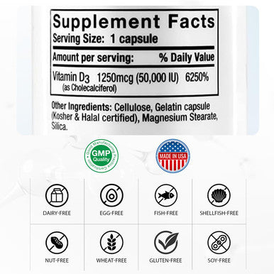 Nivagen Vitamin D3 50,000 IU (1250 mcg) | Once Weekly Dose | 100 Capsules