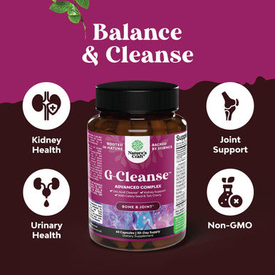 Natures Craft GCleanse Uric Acid Support Supplement - Uric Acid Cleanse Joint Support Supplement with Chanca Piedra Tart Cherry Celery Seed Extract and Bromelain - Herbal Liver and Kidney Cleanse Detox and Support