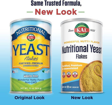Kal Nutritional Yeast Flakes | Vitamin B12, Vegan, Non-Gmo, Gluten Free | Unsweetened, Great Flavor, No Bitter Aftertaste | Great For Cooking | 22 Oz