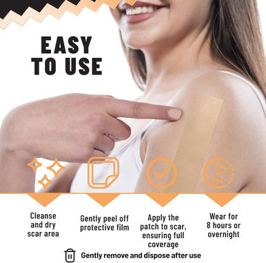 Silicone Scar Patches Silicone Gel Sheets For Scars, Acne, Surgery, Keloid, Scar Removal And Stretch Marks Gentle Scar Care & Fading - 5 Sheets