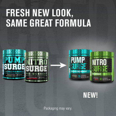 Nitrosurge PreWorkout Pumpsurge CaffeineFree PreWorkout Morning Night Bundle for Increased Focus Stamina Endless Energy Powerful Pumps Cherry Limeade Cucumber Lime Flavor
