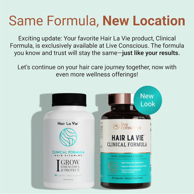 Hair La Vie Live Conscious Clinical Formula Hair Growth Vitamins For Women And Men W/Biotin 5000Mcg, Collagen & Saw Palmetto (Pack Of 1)