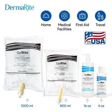 GelRite Instant Hand Sanitizer Gel 4 Ounce Travel Size 6 Pack Rinse Free Waterless Moisturizing Formula Vitamin E Enriched 65 Alcohol No Sticky Residue Instant Germ Eliminator