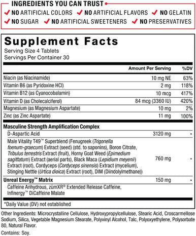 Force Factor Test X180 Boost Testosterone Booster And Energy Supplement For Men, Boost Energy, Increase Stamina, Enhance Vitality And Performance, With D-Aspartic Acid And Fenugreek, 120 Tablets