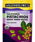 Wilderness Poets Organic Pistachios Bright Green Pistachio Nut Halves No Salt Grown in California (5 Pound)