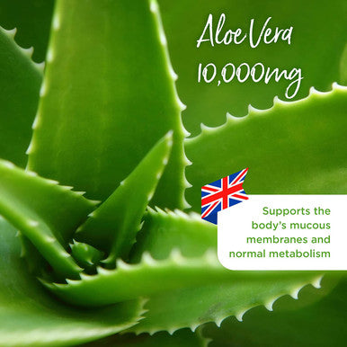 Healthspan Aloe Vera 10,000mg | 180 Tablets | Added B Vitamins | Supports The Body's Mucous Membranes | Supports Normal Metabolism | Vegan