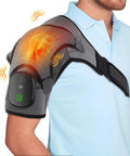 Cordless Heated Shoulder Brace Wrap, Shoulder Heating Pad With Massage, 3 Heat & Vibration, 5000Mah Battery Powered, Shoulder Massager For Men Women