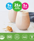 Orgain Organic Vegan Protein Powder, Peanut Butter - 21g of Plant Based Protein, Low Net Carbs, Non Dairy, Gluten Free, Lactose Free, No Sugar Added, Soy Free, Kosher, Non-GMO, 2.03 Pound