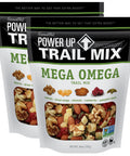 Power Up Trail Mix, Mega Omega Trail Mix, Non-GMO, Vegan, Gluten Free, No Artificial Ingredients, Gourmet Nut, 14 Ounce Bag