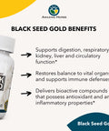 Amazing Herbs Whole Spectrum Black Seed Gold - Black Cumin Seed With Goldenseal & Ecea, Gluten-Free & Non-Gmo, Immune Support, Promotes Health & Wellness - 60 Count