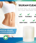 Clear Gel Silicone Scar Tape-See Through Silicon Medical Grade Stripsscar Repair Sheet Transparent Burn Breast Face Discover Acne Scars Solution Removal Must Haves-5 Foot Roll-No Messy Cream Silikan