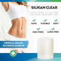 Clear Gel Silicone Scar Tape-See Through Silicon Medical Grade Stripsscar Repair Sheet Transparent Burn Breast Face Discover Acne Scars Solution Removal Must Haves-5 Foot Roll-No Messy Cream Silikan
