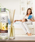 Vanilla Diffuser Refill w/Natural Essential Vanilla Oil 200ml - Intensive - Fresh & Long Lasting Fragrance - Reed Diffuser Oil - Best for Aromatherapy - SPA - Home - Office - Fitness Club