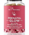Eu Natural Glow Prenatal Vitamins for Women 20-in-1 for Healthy Pregnancy and Fetal Development Folic Acid & Vegan DHA For Baby's Growth & A Comfortable Pregnancy 60 Nourishing Capsules