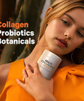 Codeage Multi Collagen + Gut Blend Supplement - Digestive Probiotics DGL Licorice Aloe Vera Organic Peppermint Leaf Slippery Elm - Hydrolyzed Bovine Collagen Pills - Non-GMO - 90 Capsules