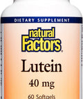 Natural Factors Lutein 40 mg Antioxidant Support for Healthy Eyes and Skin with Zeaxanthin 60 Softgels