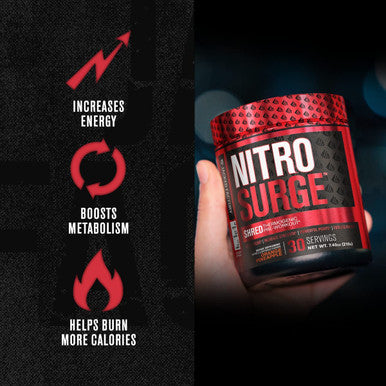 NITROSURGE Shred Pre Workout Supplement Energy Booster Instant Strength Gains Sharp Focus Powerful Pumps Nitric Oxide Booster PreWorkout Powder 30Sv Orange Pineapple