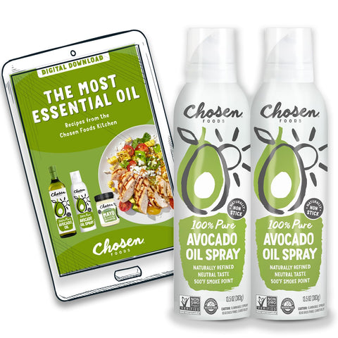 Chosen Foods 100% Pure Avocado Oil Spray, Keto Diet Friendly, Kosher Cooking Spray for Baking, High-Heat Cooking and Frying (6 oz, 6 Pack)