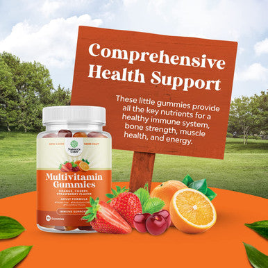Multivitamin Gummies for Women & Men with the Perfect Blend of Vitamin A C D E B 12 & Zinc Biotin - Gummy Vitamins for Adults to Improve Immunity & Hair Growth - 90 Halal Gluten & Gelatin-Free Gummies