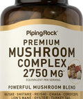 Piping Rock Mushroom Complex Capsules | 2750 Mg | 150 Pills | 8 Mushroom Extract Blend | Herbal Supplement | Non-Gmo Gluten-Free Vegetarian