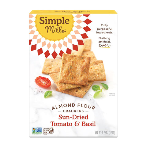 Simple Mills Almond Flour Crackers Family Size Fine Ground Sea Salt Gluten Vegan Healthy Snacks 7 Ounce (Pack of 1)