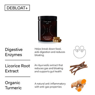 The Nue Co. DEBLOAT Daily Gut Health Supplement for IBS Symptoms and Bloating Relief Vegan GlutenFree SugarFree 30 Day Supply