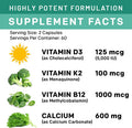 Primemd 4-In-1 Calcium Supplements For Women & Men - Calcium 600Mg With Vitamin D3 K2 B12 5000 Iu Supplement For Heart, Bone & Body Defenses - Gluten-Free, Non-Gmo, Vegan Friendly (120 Count)