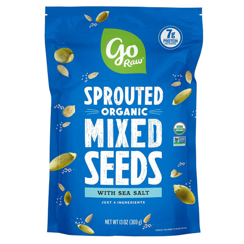 Go Raw Organic Sprouted Pumpkin Seeds - Sea Salted Pepita Snack | Keto, Non-GMO, Vegan, Gluten-Free, Kosher, Paleo, Protein-Packed Superfood, Healthy Vegan Snack for Adults and Kids, 14oz Bag