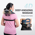 Neck And Shoulder Massager With Heat, Neck Massager For Pain Relief Deep Tissue, Cordless Shiatsu 4D Kneading Massage, Massage Pillow For Neck, Back, Leg, Gifts For Women, Men (Black)