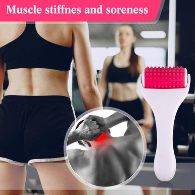 2 Pcs Muscle Roller Stick Fascia Body Cellulite Face Muscle Massage Roller Manual Massage Tools For Muscles Relief Neck Arm Back Leg Body Roller Deep Trigger Points Release Roller (White, Rosy)