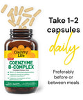 Country Life Coenzyme B-Complex Vitamin Support Energy And Metabolism Daily Supplement 240 Ct