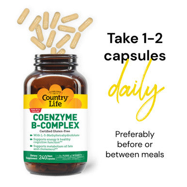 Country Life Coenzyme B-Complex Vitamin Support Energy And Metabolism Daily Supplement 240 Ct