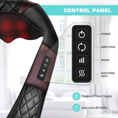 Neck Massager, Shiatsu Back Neck And Shoulder Massager With Heat - Deep Tissue 4D Kneading Massage Pillow For Body Muscle Pain Relief, Use At Home, Office, Car- Best Gifts For Women Men Mom Dad