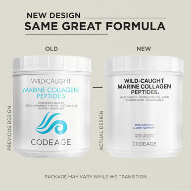 Codeage Marine Collagen Powder - Wild-Caught Hydrolyzed Fish Collagen Peptides - Type 1 & 3 Collagen Protein Supplement - Amino Acids for Skin Hair Nails - Paleo Friendly Non-GMO 15.87 Ounces