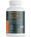 Bronson Biotin 10 000 Mcg Beauty Support 360 Vegetarian Tablets