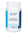 Klaire Labs Chewable Iron Chelate - 30 Milligrams Elemental Iron, Easy on The Stomach & Hypoallergenic, Natural Cherry Flavor (100 Tablets)