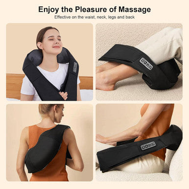 Neck Massager For Pain Relief Deep Tissue - Back Massager Deep Tissue Kneading Massager With Heat,Electric 4D Massage Pillow,Shiatsu Back And Neck Massager(Not Cordless)