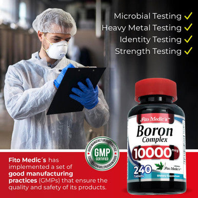 Fito Medic'S Lab Boron 10 Mg 240 Servings Boron Supplement For Men Boron Supplement For Women Boron Supplement Ultra High Absorption, S.