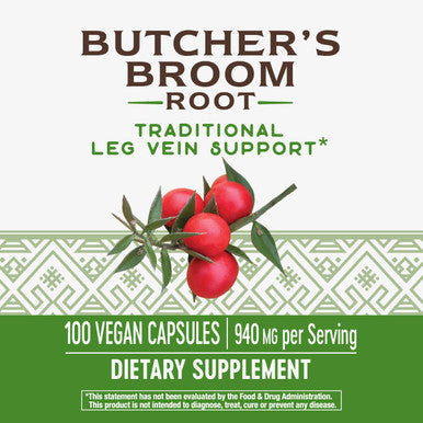 Nature's Way Butchers Broom, 940 mg per serving, 100 Vegetarian Capsules