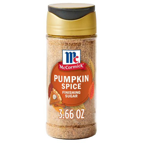 McCormick Finishing Sugar, Pumpkin Spice, Limited Edition, Sweet Blend of Warm Pumpkin Spices, The Perfect Finish for Cookies, Muffins, Pancakes, Bread, and More, 3.66 oz (Pack of 2)
