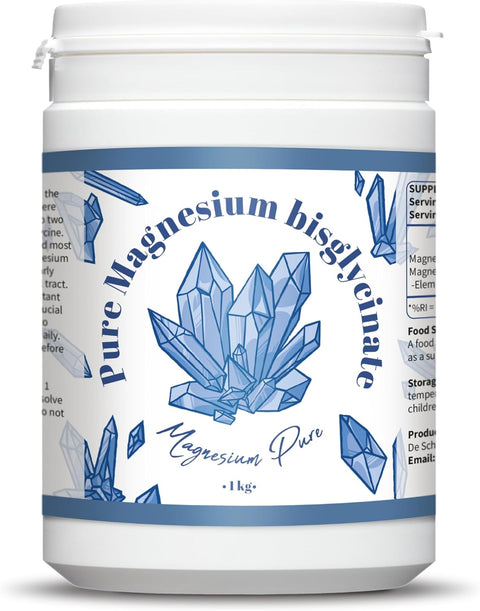 Pure Magnesium Bisglycinate Powder Bisglycinate 200mg Elemental Magnesium per gram Without Mag. Stearate (500)