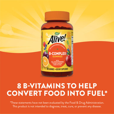 Nature'S Way Alive! B-Complex Gummies, Cellular Energy Support*, Mango Flavored, 60 Gummies
