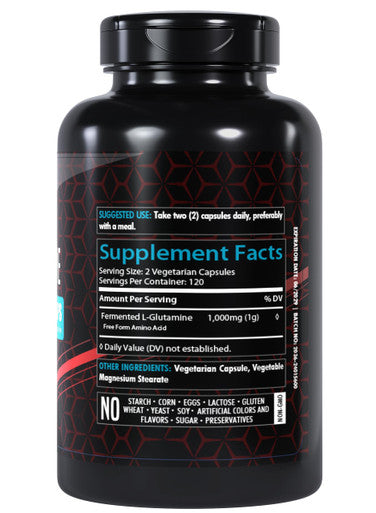 Healthfare L-Glutamine 1000Mg | 240 Capsules | Amino Acid Fuel For Gut & Muscle Health | Non-Gmo | Gluten-Free | Support For Recovery & Wellness | Made In The Usa
