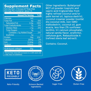 Bulletproof Duo Bundle | Collagen Peptides Protein Powder And Amino Acids For Skin, Bones And Joints Vanilla + Chocolate With Mct Oil, 19G Protein, 17.6 Oz
