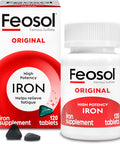 Feosol Original Iron Supplement Tablets, Non-Heme, 325Mg Ferrous Sulfate (65Mg Elemental Iron) Per Iron Pill, 1 Per Day, 120Ct, 4 Month Supply, For Energy And Immune System Support, Made In Usa