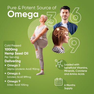 Weightworld Hemp Seed Oil Capsules Softgels | 180 Omega 3 6 9 Capsules with Added Vitamin E | Cold-Pressed | 6 Months Supply | Supports Normal Blood Cholesterol Levels (EFSA) | 1 Softgel A Day